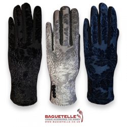 Gloves - Velvet with Button Design