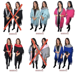 Reversible Cashmere Wrap Shawl with Sleeves