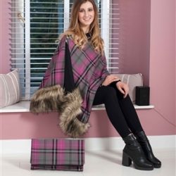 Uniquely Designed for Baguetelle Hand-Made Faux Fur Tartan Wraps