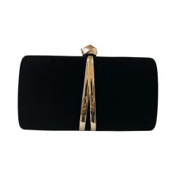 Velvet Clutch with Gold Fastening