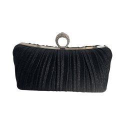 Women's Diamante Evening Bag topped with a crystal ring