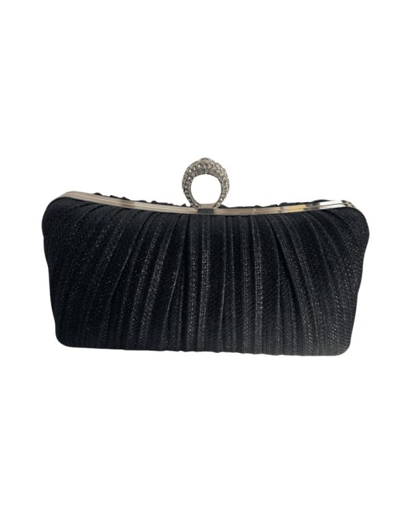Women's Diamante Evening Bag topped with a crystal ring