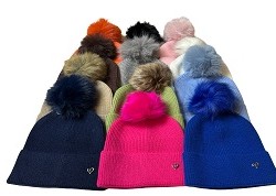 New Colours Faux Fur PomPom Beanies