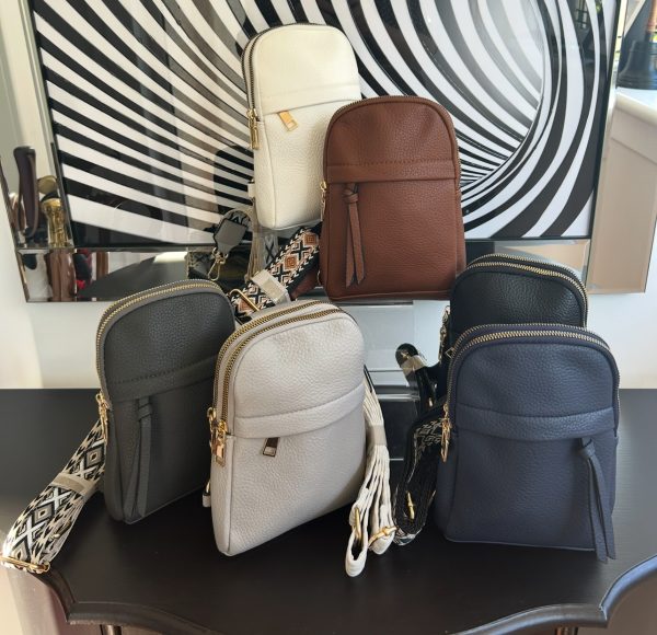 Sling bag with wide decorative adjustable strap - Image 2