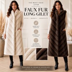 LUXURIOUS LONG FAUX-FUR GILET