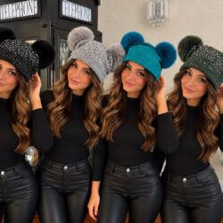 Sparkle Double Pom-Pom Hats