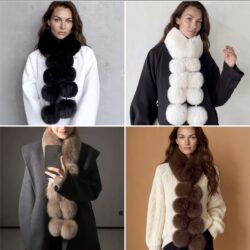 Luxury Faux Fur Pom Pom Scarf